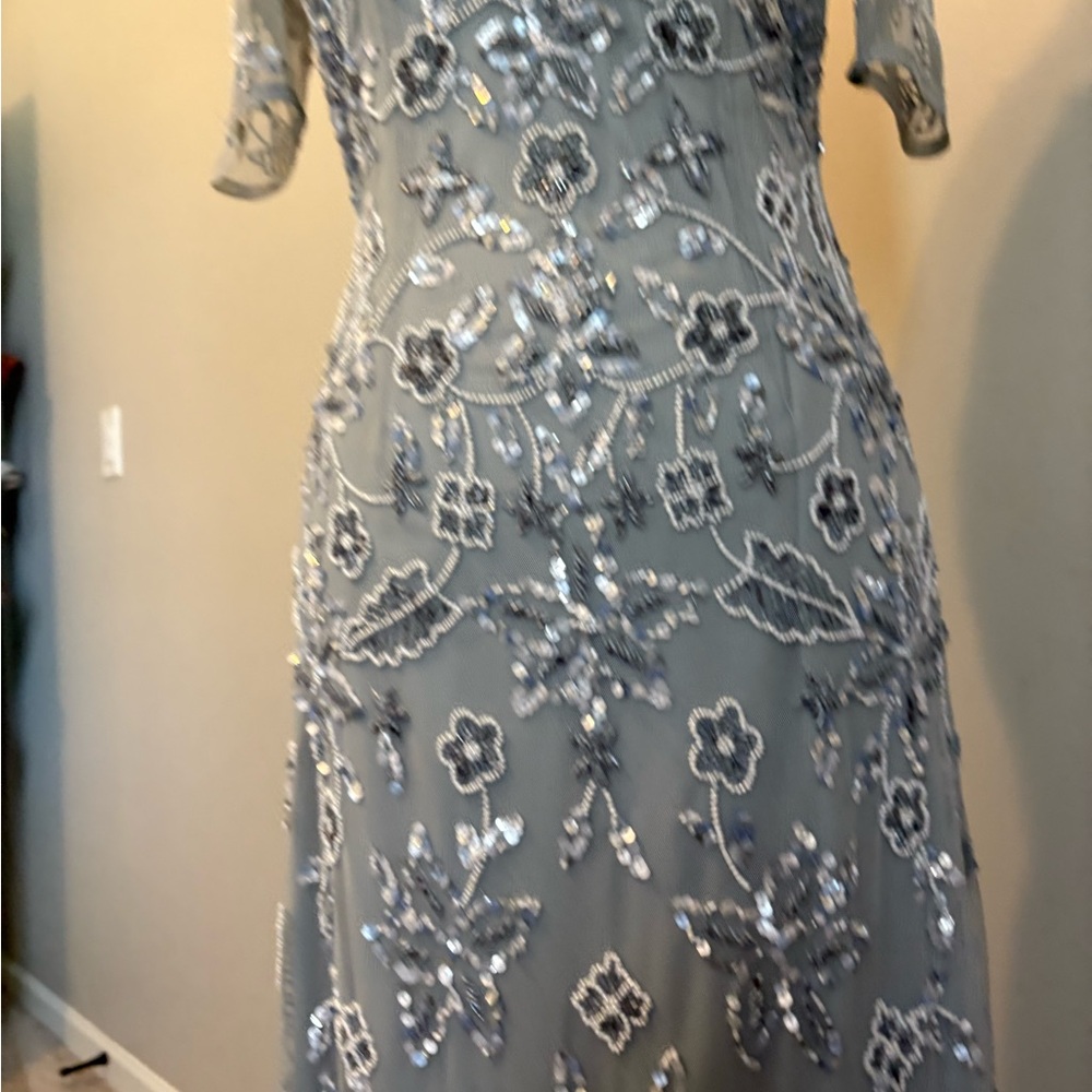 Adrianna Papell Sage Green Sequin Dress - Picture 8 of 9